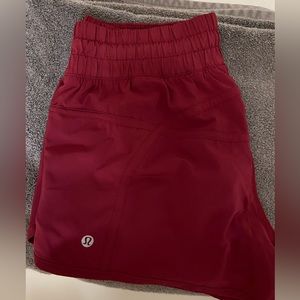 lululemon. Tracker shorts. Dark red. Size 6. EUC.